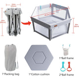 Foldable Baby Playpen With Mat, Collapsible and Portable with Carry Bag NEW