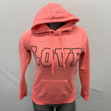 MIKK Athletica Sweatshirt Women's Small Pink LOVE Hoodie Polyester