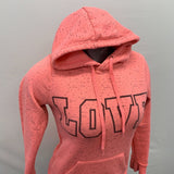 MIKK Athletica Sweatshirt Women's Small Pink LOVE Hoodie Polyester