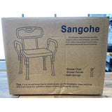 Sangohe Shower Chair with back, plastic, aluminum NEW