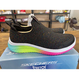 Skechers Girls Ultra Flex 3.0 Sneaker Kids 4.5 Rainbow Steps NEW