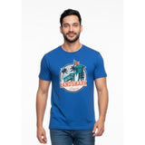 Landshark Lager Men's Graphic T Shirt Size Large Blue Crew Neck Cotton Blend Tee