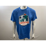 Landshark Lager Men's Graphic T Shirt Size Large Blue Crew Neck Cotton Blend Tee