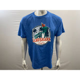 Landshark Lager Men's Graphic T Shirt Size Large Blue Crew Neck Cotton Blend Tee