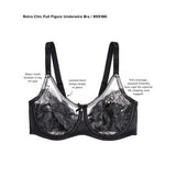 Wacoal 855186 Retro Chic Full Figure Underwire Bra Black
