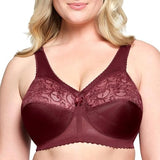 Glamorise #1000  Full Figure MagicLift Wirefree Support Bra Burgundy NEW