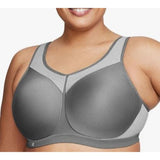 Glamorise Women's Plus Size High Impact Wonderwire Sports Bra #9066 Gray