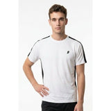Prince Men's Polyester Short Sleeve Crew Neck White Black Athletic Shirt Size M