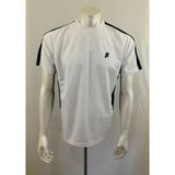 Prince Men's Polyester Short Sleeve Crew Neck White Black Athletic Shirt Size M