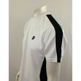 Prince Men's Polyester Short Sleeve Crew Neck White Black Athletic Shirt Size M