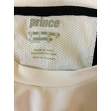 Prince Men's Polyester Short Sleeve Crew Neck White Black Athletic Shirt Size M
