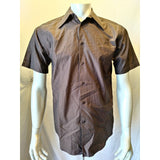 Jones New York Men's Small Short Sleeve Mercerized Cotton Brown Button Up Shirt
