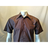 Jones New York Men's Small Short Sleeve Mercerized Cotton Brown Button Up Shirt