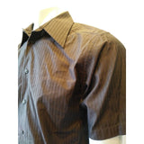 Jones New York Men's Small Short Sleeve Mercerized Cotton Brown Button Up Shirt