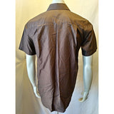 Jones New York Men's Small Short Sleeve Mercerized Cotton Brown Button Up Shirt