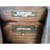 Jones New York Men's Small Short Sleeve Mercerized Cotton Brown Button Up Shirt