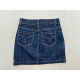Liquid X Denim Mini Skirt Size 3/4 Stretch Cotton Blend Pockets Blue Jean
