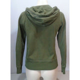 America Eagle Green Long Sleeve V Neck Women's Hooded Sweatshirt Size Small