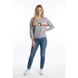 Rebellious One Girls XL Ciao Ciao Gray Long Sleeve Crew Neck Pullover Sweatshirt