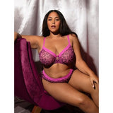CURVY COUTURE #1311 Pink Leopard WOMEN'S SHEER MESH PLUS SIZE BRA 42H NWT