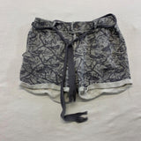 Lilka Jogger Shorts Women's Small Gray Patterned Tie Waist Cotton Blend High Rise