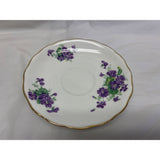 Colclough Teacup Saucer Set Purple Violets Bone China England