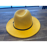 Fedora Hat, Yellow Feld Poly/Cotton NEW Medium