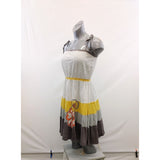 Scrapbook Women's Sundress Size Medium Spaghetti Strap White Empire Waist Cotton