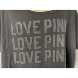 Victoria's Secret PINK Women's Small Cropped loose T shirt Gray Sequined
