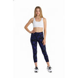 Old Navy Active Cropped Leggings Women's Medium Blue Black Poly Blend Capri
