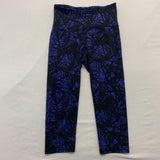 Old Navy Active Cropped Leggings Women's Medium Blue Black Poly Blend Capri