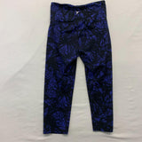 Old Navy Active Cropped Leggings Women's Medium Blue Black Poly Blend Capri