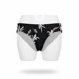 Coastal Blue Women's Swimwear Bikini Hipster Bottom Medium Black Floral NWT
