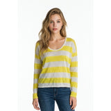 Gap Loose Fitting T Women's Small Yellow White Cotton Blend