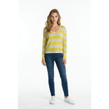 Gap Loose Fitting T Women's Small Yellow White Cotton Blend
