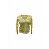 Gap Loose Fitting T Women's Small Yellow White Cotton Blend