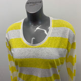 Gap Loose Fitting T Women's Small Yellow White Cotton Blend