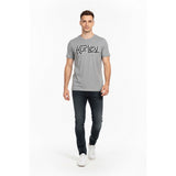 Hurley Men's Small Classic Fit Gray Short Sleeve Spell Out Crew Neck T Shirt