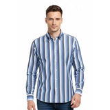 American Eagle Mens Blue Issue Size S Striped Long Sleeve Button Up Cotton Shirt