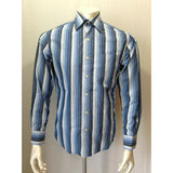 American Eagle Mens Blue Issue Size S Striped Long Sleeve Button Up Cotton Shirt