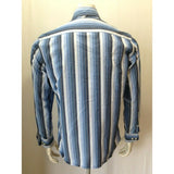 American Eagle Mens Blue Issue Size S Striped Long Sleeve Button Up Cotton Shirt