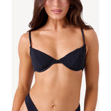 Roxy Haleiwa Demi Bra Bikini Top Swimwear Black XXL NWT