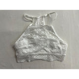 aerie Bralette Lace Open Racerback Bra Women's Size XS White