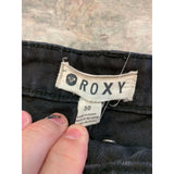 Roxy Womens Size 30 shorts Black denim raw hem lace sides