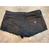 Roxy Womens Size 30 shorts Black denim raw hem lace sides