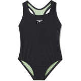 Speedo Girl's Swimsuit One Piece Closed Racerback Girls Size 10 NWT