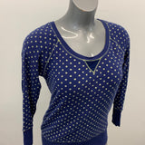 Victoria's Secret T shirt Women's Medium Thermal Blue long sleeve Cotton