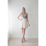 Forever 21 Womens Small Sleeveless Dress Sequins Cream A Line Prom Party Dress