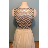 Forever 21 Womens Small Sleeveless Dress Sequins Cream A Line Prom Party Dress
