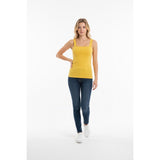 Suzy Shier Signature Womens Small Yellow Sleeveless Fitted Side Roushing Top
